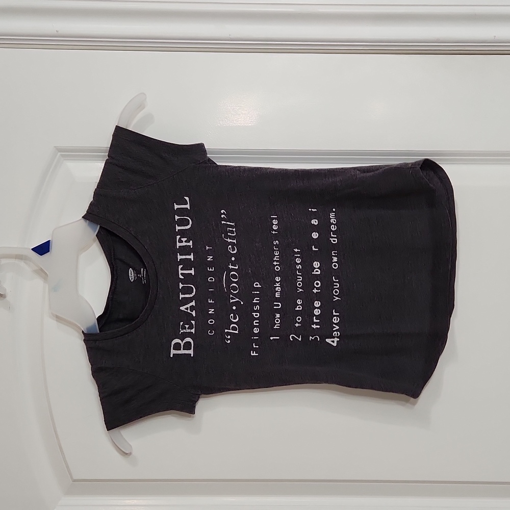 ☀️Old Navy " Beautiful "Graphic Tee  Medium Girls